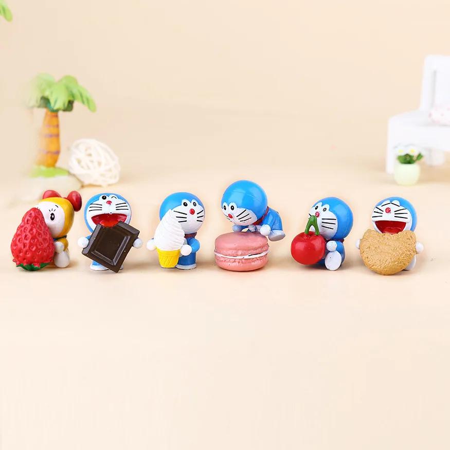 6 шт./компл. милые дети Doraemon новинка игрушки из мультиков Аниме цифры подарки для