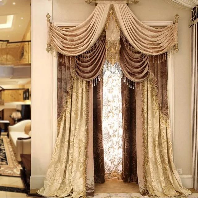 Extremly luxury curtains for living room bedroom Velvet Custom Valance