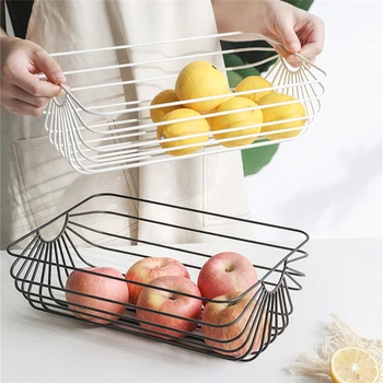 

Exquisite Rose Gold Metal Basket Creative Iron Hollow Desktop Fruit Bread Sundries Finishing Holders Nordic Decoration Organizer