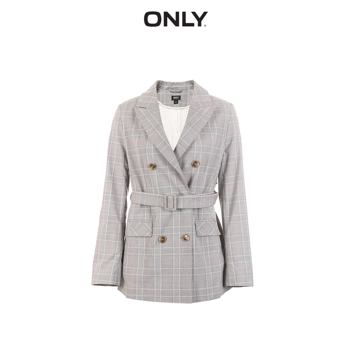 ONLY 2019 Spring Summer New Women's Vintage Leisure Checked Blazer |119108531