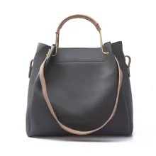 New 2 Pieces Composited Woman Leather Handbags Casual Tote Bags Fashion Famous Brands 2016 Shoulder Bag For Woman