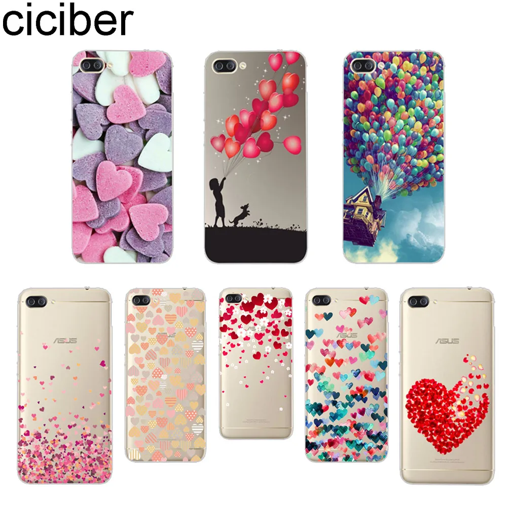 

ciciber Balloon Heart For ASUS ZenFone 5 4 3 3S Max Pro Plus Laser Deluxe Selfie Z Q Lite Soft Cover Clear TPU Phones Cases Capa