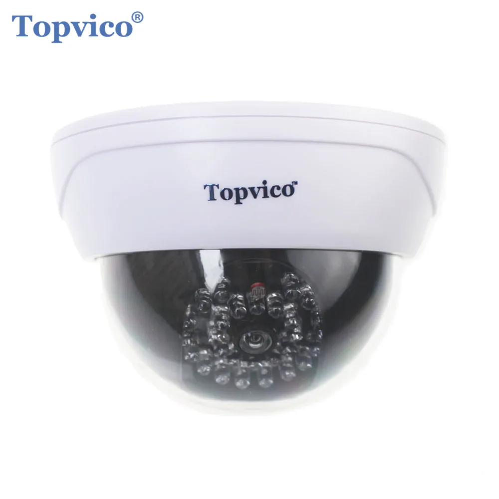 Topvico Fake Camera AA Battery for LED Dummy Surveillance Security Camera Dome CCTV Camera Home Security Surveillance System