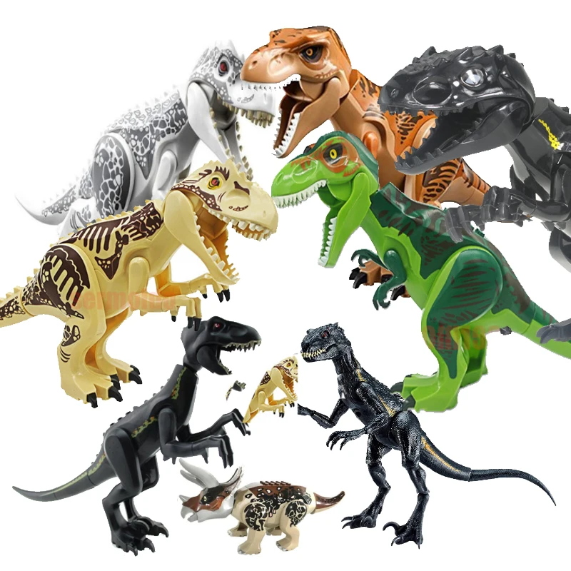 

Jurassic Dinosaurs Park Triceratops T-Rex World Bricks Figures legoings Marvel Building Blocks Toys Designer For Children