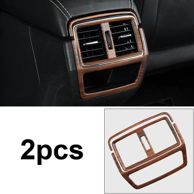 

2pcs for SKODA KODIAQ Rear armrest box Air vent Decoration frame Mahogany pattern Interior decoration
