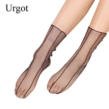Urgot/3 пары женских носков прозрачные сетчатые кружевные короткие носки для девочек со звездами, в горошек, со снежинками, тюлевые носки по щиколотку Calcetines