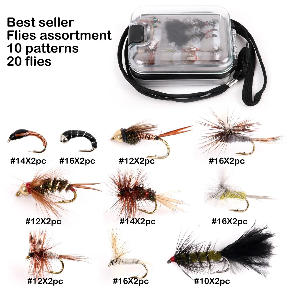 Maxcatch 12-32 pcs Kenya мухи с рыболовной коробкой ручной выбор Hackle 9 ассортимент мух