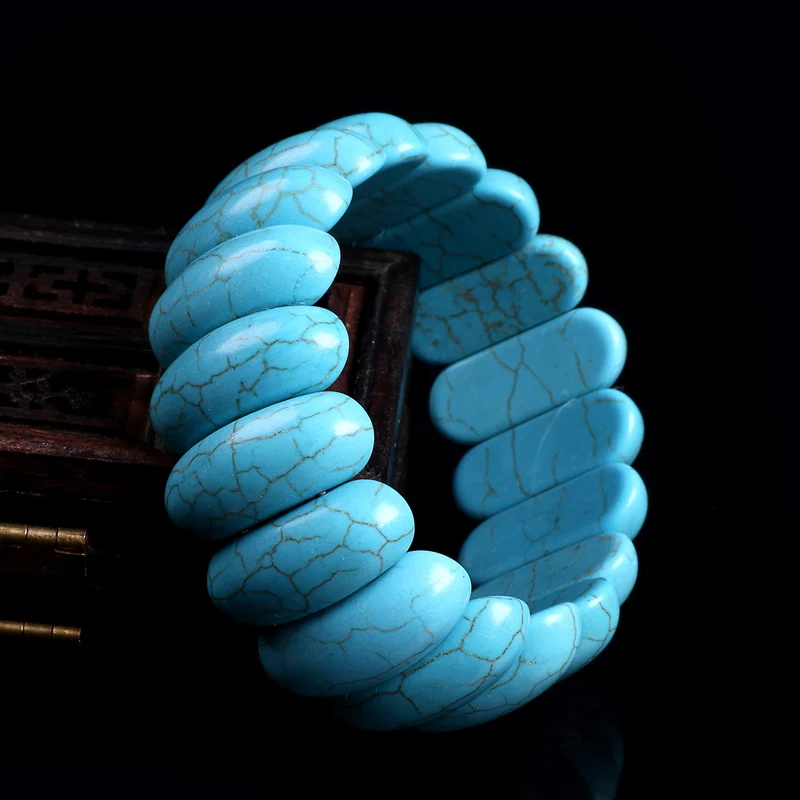 

Bohemian blue calaite Turquoises Strand bracelet men women accessories Fashion Jewellery Bracelets & Bangles