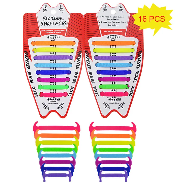 3 Sets 48 Pcs Men Hammer Shape Laces Multicolor Unisex Design Sports Running Without a Tie Elastic Silicone Shoe Laces Shoelaces