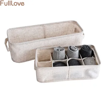 

8 Grid Japan Style Underwear Organizer Drawer Divider 2019 Linen Closet Organizer for Socks Bra Underwear Cloth Storage Boxes