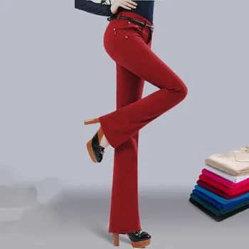 

NEW Spring 2019 Thin Women Fashion Candy Color Wide Leg Pencil Pants Casual Elastic Trousers Female Stretch Cotton Leggings