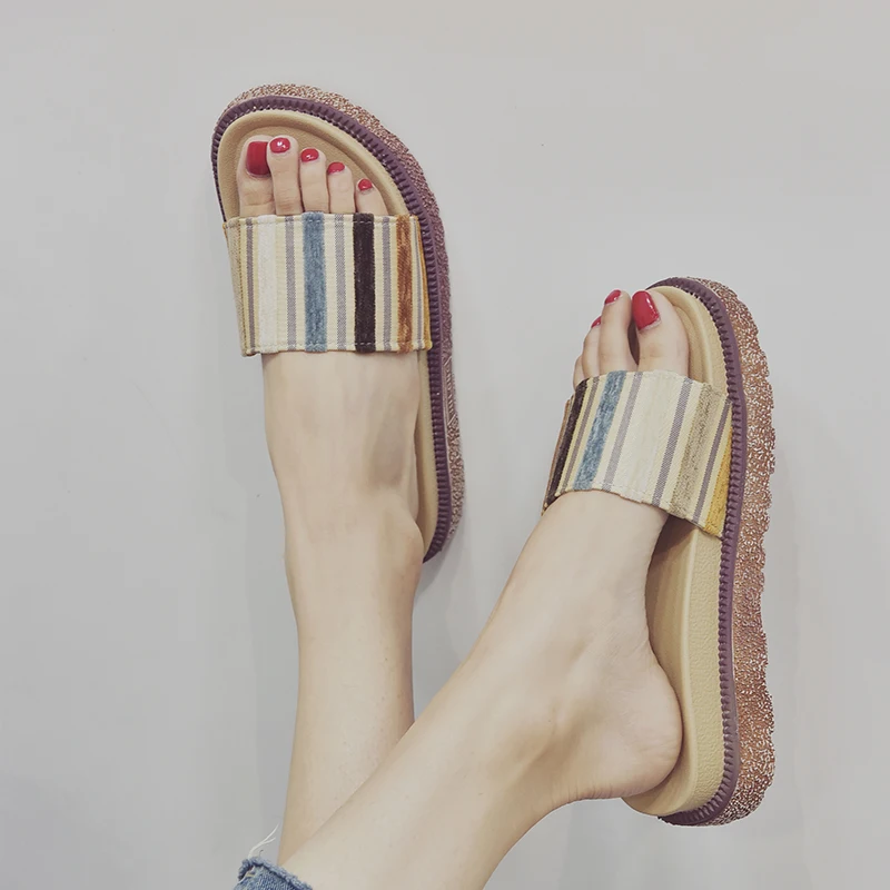 

Soft Chanclas Plataforma Terlik Slippers Shales For Wome Platform High Heel Beach Flip Flops With A Bow Sandals Zapatos Mujer