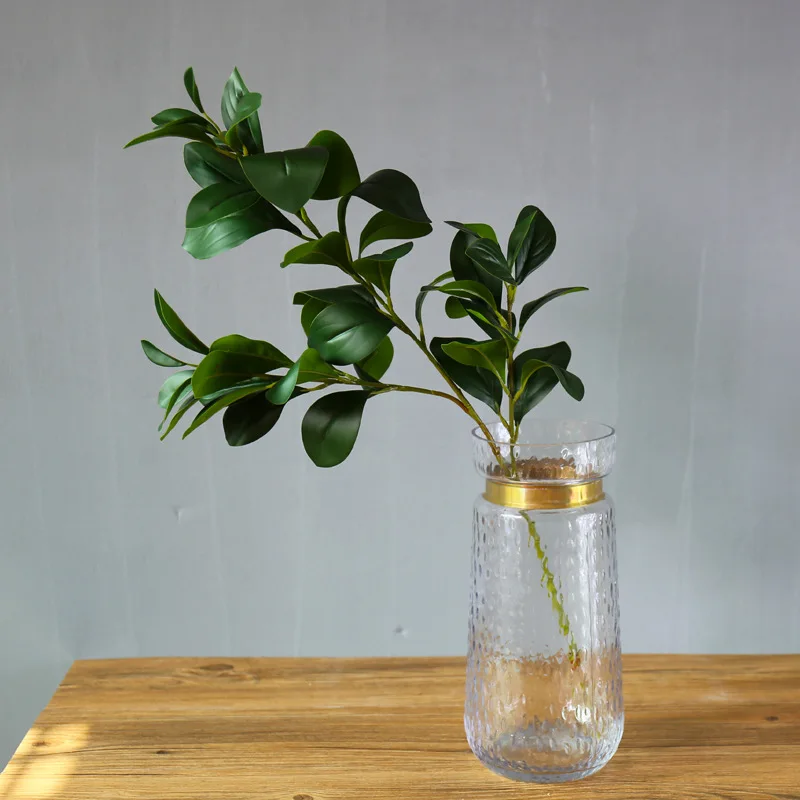 Flone 3 Branch Artificial Green Plant Fake Real Touch Plant Simulation Plant Flowers Bouquet Wedding Home Party Decor Floral  (9)