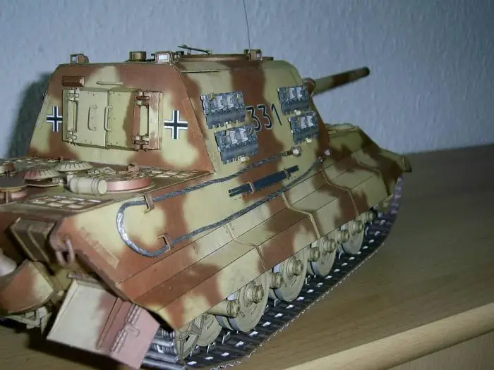Вторая мировая война SdKfz_186 Тигр охотничий Танк 3D бумажная модель Diy
