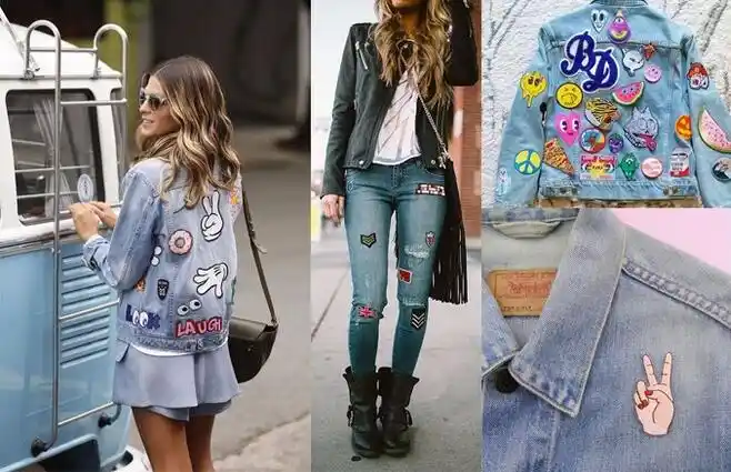 denim jacket with iron on patches