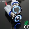 Interrupteur étanche avec bouton-poussoir, 2 3 positions, sélecteur métallique éclairé DPDT, rotatif interrupteur avec LED, acier inoxydable, 22mm ► Photo 1/6
