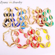 5 шт., Новое поступление Boho Стиль Женский браслет очаровательный разноцветный металлический сплав Cowrie ювелирные изделия из раковин для подарка на день рождения