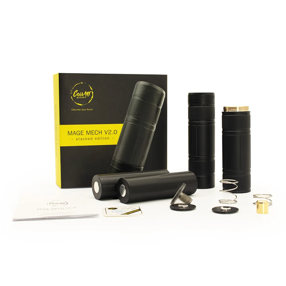 

Original Coilart Mage Mech V2.0 Stacked Edition Mech Mod 510 Thread Mechanical Vape Pen Mods Compatiable with 18650 20700 21700