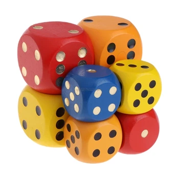 

Color Point Wood Dice 3cm 4cm Entertainment Party Family Game Kid Toys Education