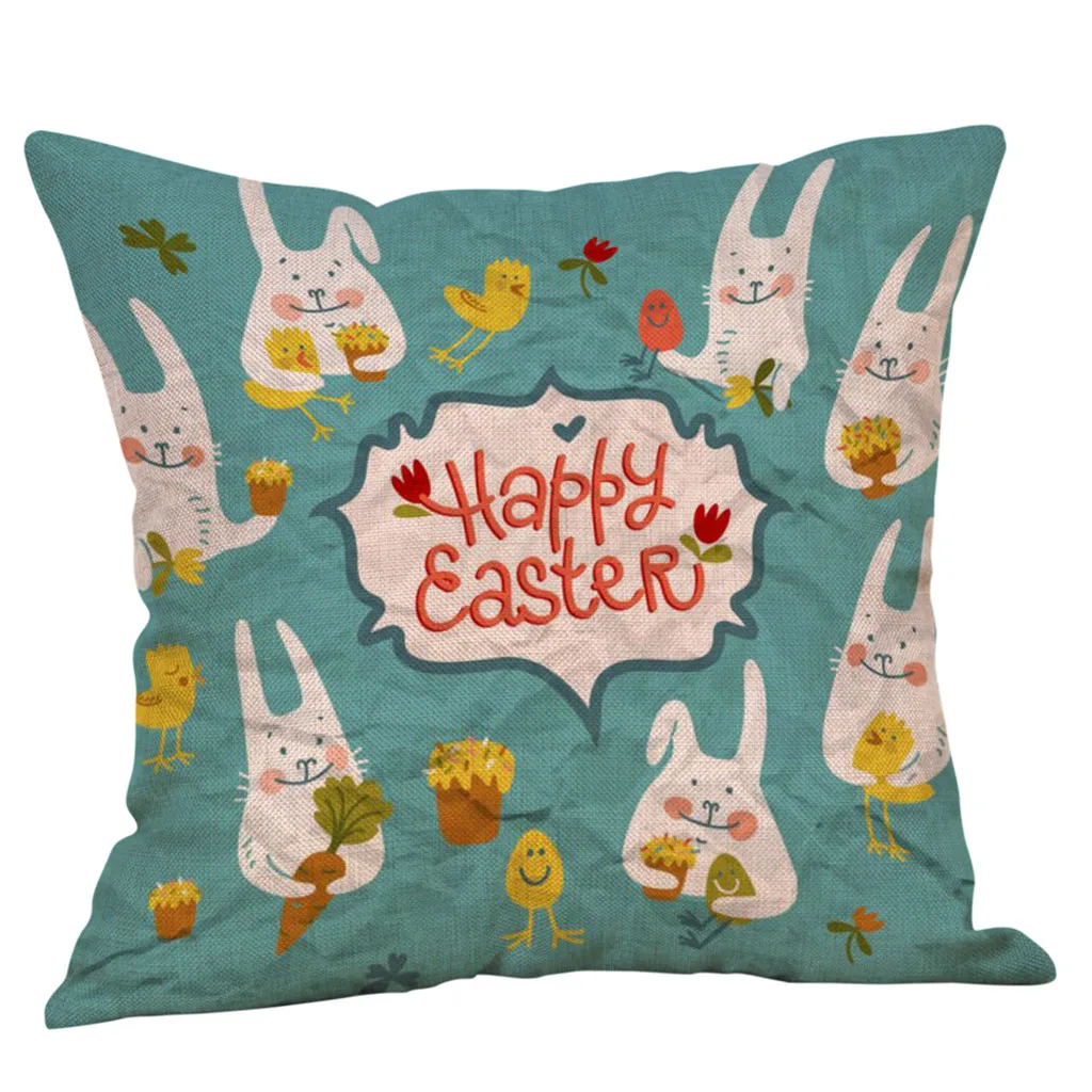 16 styles Cushion Cover Easter Cotton Square Rabbit ome Decoration maison Waist Decorative Pillowcases hrow PillowCase F300102 |