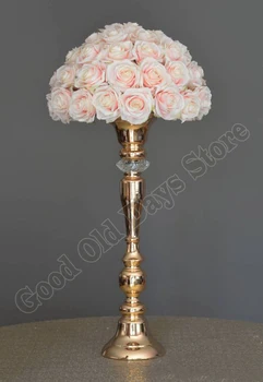 

Crystal Wedding Centerpiece Metal Flower Vases with crystal Stone Table Decor 10pcs/lot