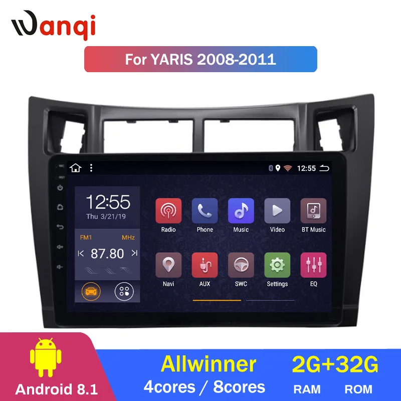 Best 2G RAM 32G ROM Android 8.1 Car DVD player for toyota yaris 2008-2011 GPS Navigation With Bluetooth/WIFI/USB 2
