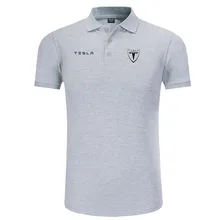 Новая классическая тенниска с логотипом Tesla, Мужская брендовая одежда, повседневные однотонные летние поло из хлопка