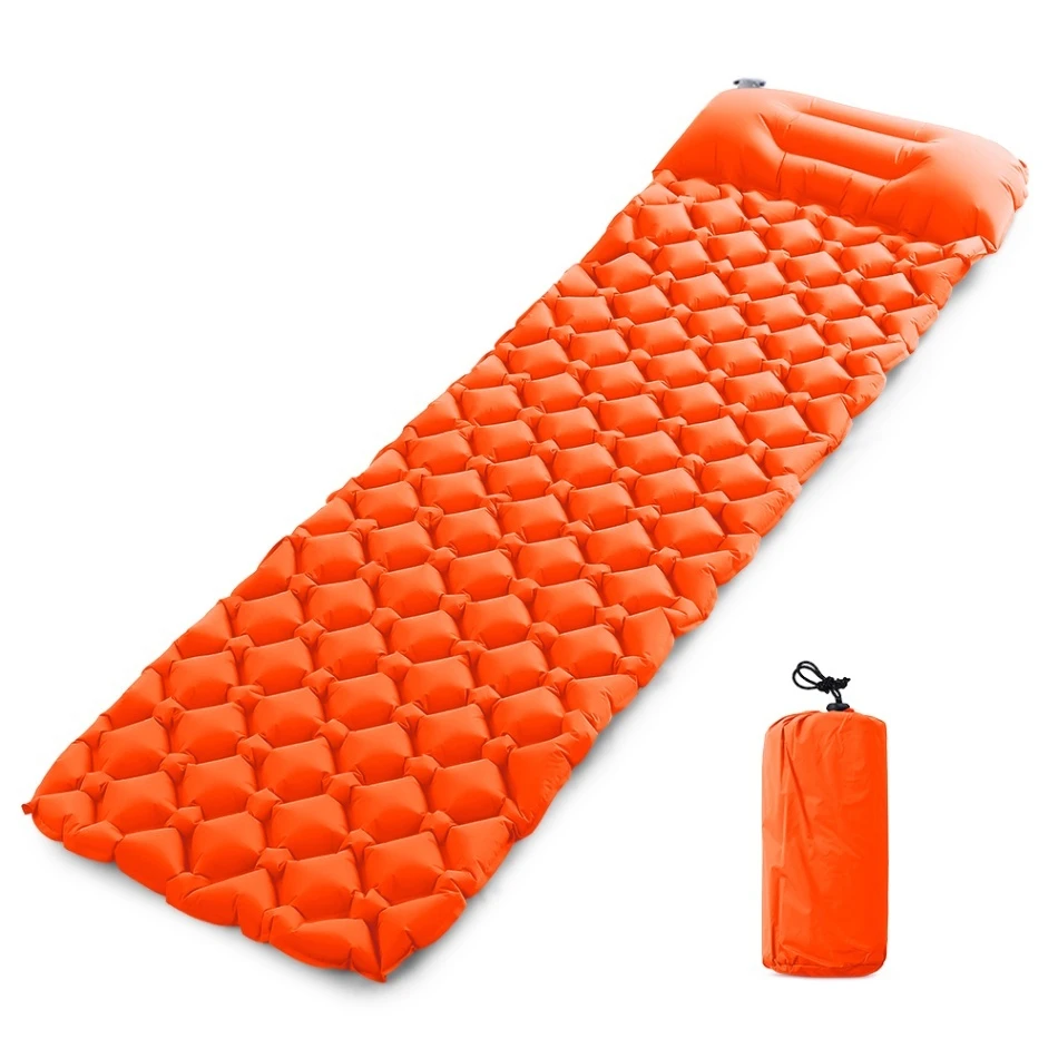 Пляжный надувной матрас для походов на открытом воздухе, водонепроницаемый ультралегкий коврик для кемпинга - Цвет: Orange