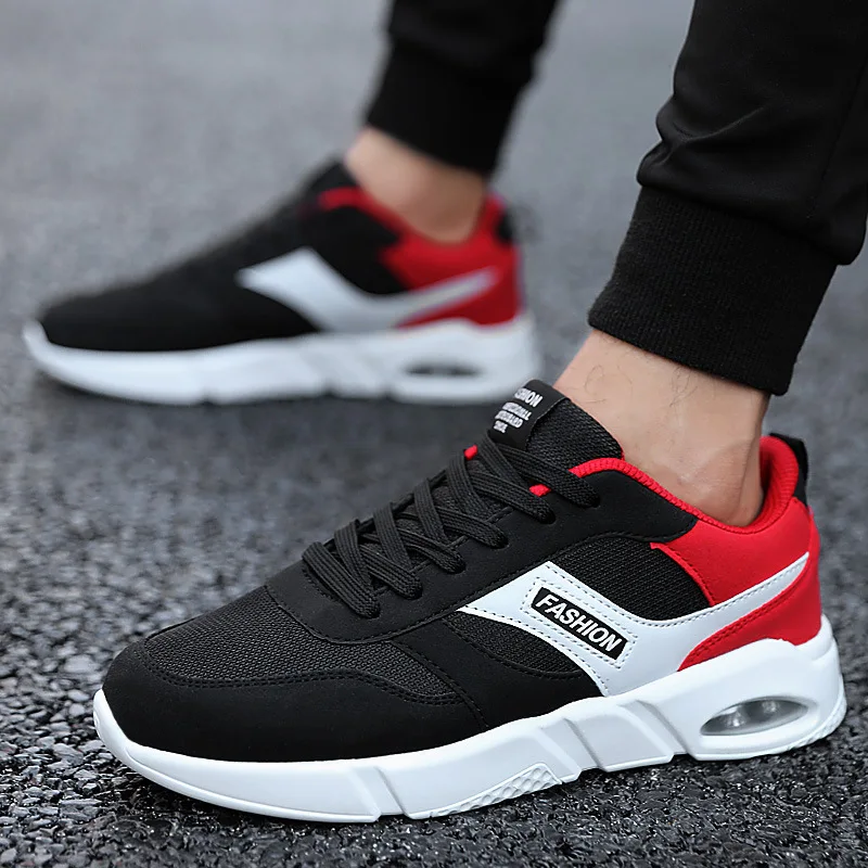 

Men Shoes 2019 spring lightweight black sneakers breathable non-slip casual shoes adult men's large size footwear