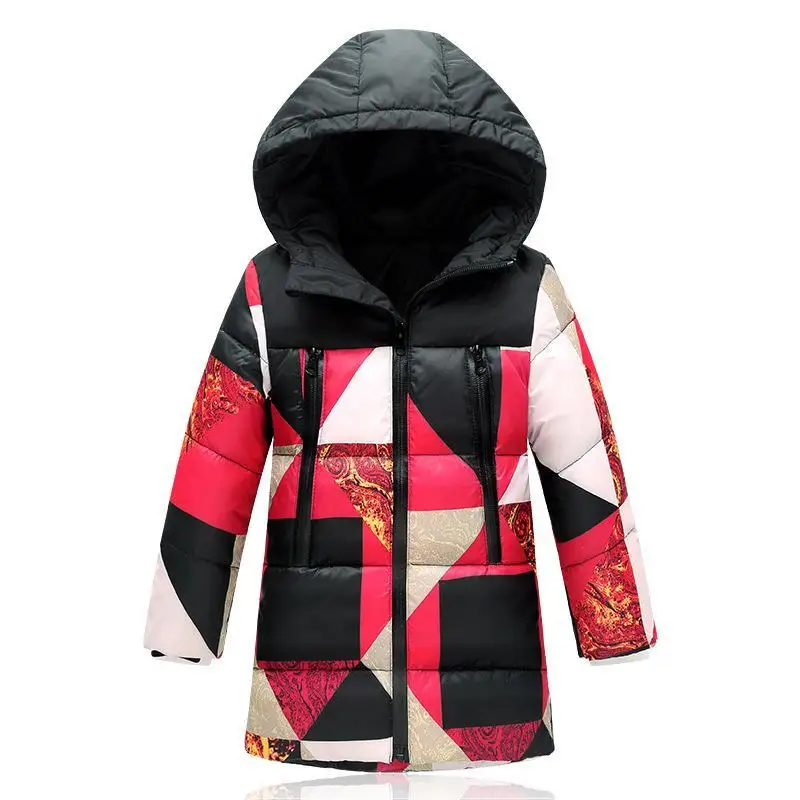 

2017 Boys Clothes Long Winter Down Coats For Boy Patchwork Active Cotton Jackets Childrens Winter Kids Clothing Outerwear Coats