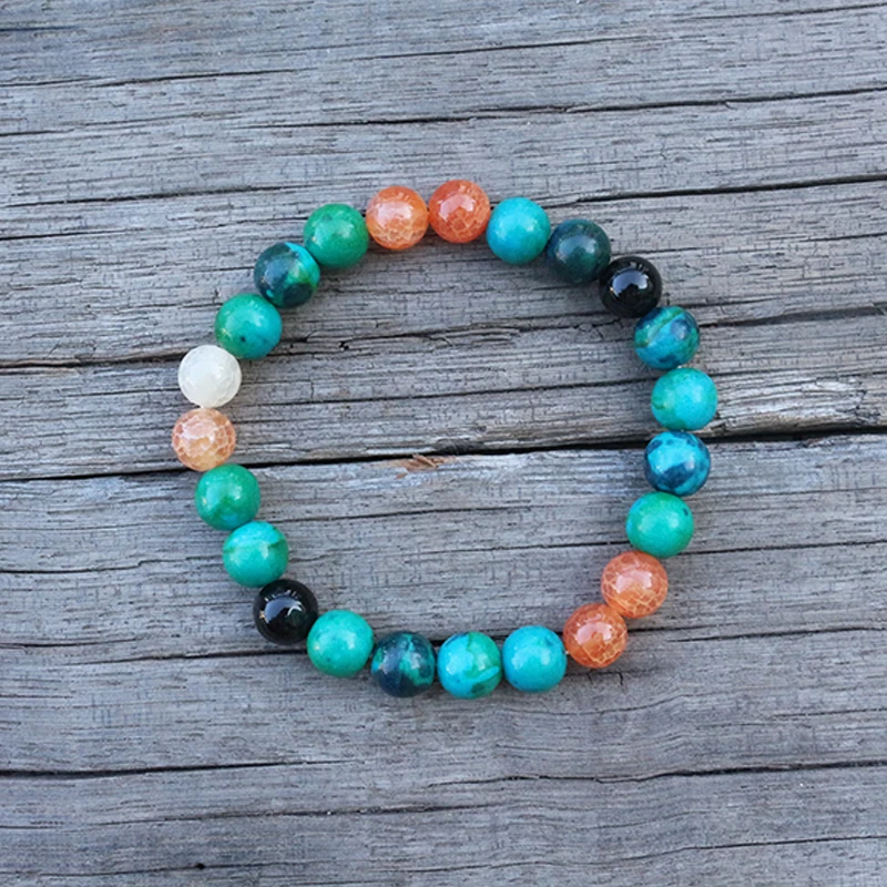 8mm Stone Beads,Dyed Azurite, Orange Onyx,JapaMala Sets,Spiritual Jewelry,Meditation Beads,Inspirational Necklace,108 Mala Beads