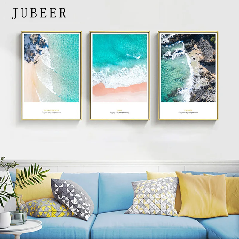 

Scandinavian Style Sea Landscape Decoration Painting Living Room Frameless Painting Pictures Bedroom Decoration Home Decor