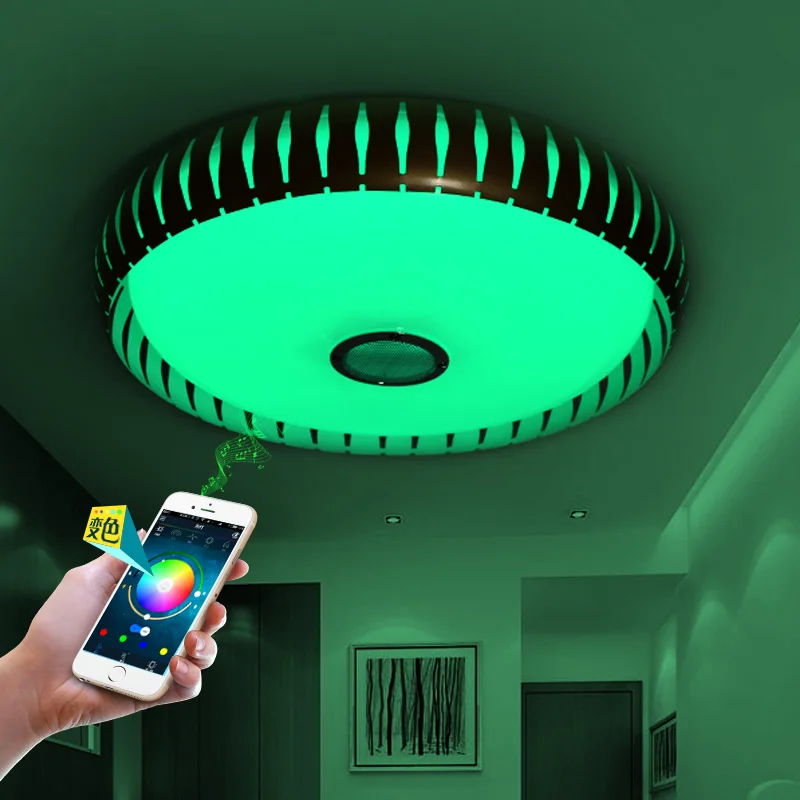 2017 Новый RGB Dimmable 36 W Светодиодный потолочный светильник с Bluetooth и музыкой 90 260 V
