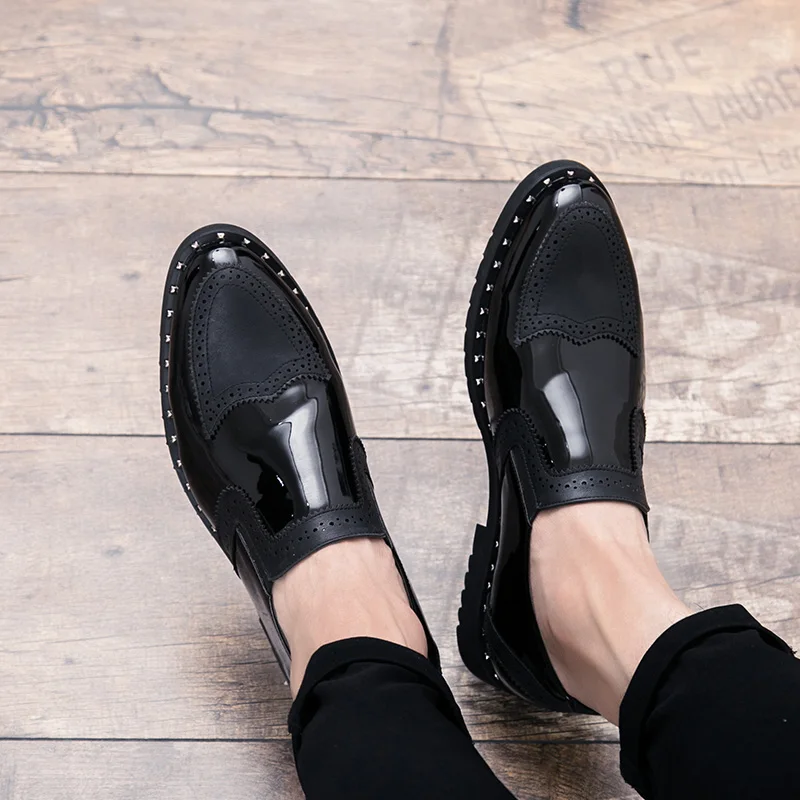 Large size 38-48 Leather Casual Shoes Round Toe Men's Slip-on Loafers With Buckles Leather wedding working Mens Dress Shoes w5 Large size 38-48 Leather Casual Shoes Round Toe Men's Slip-on Loafers With Buckles Leather wedding working Mens Dress Shoes w5