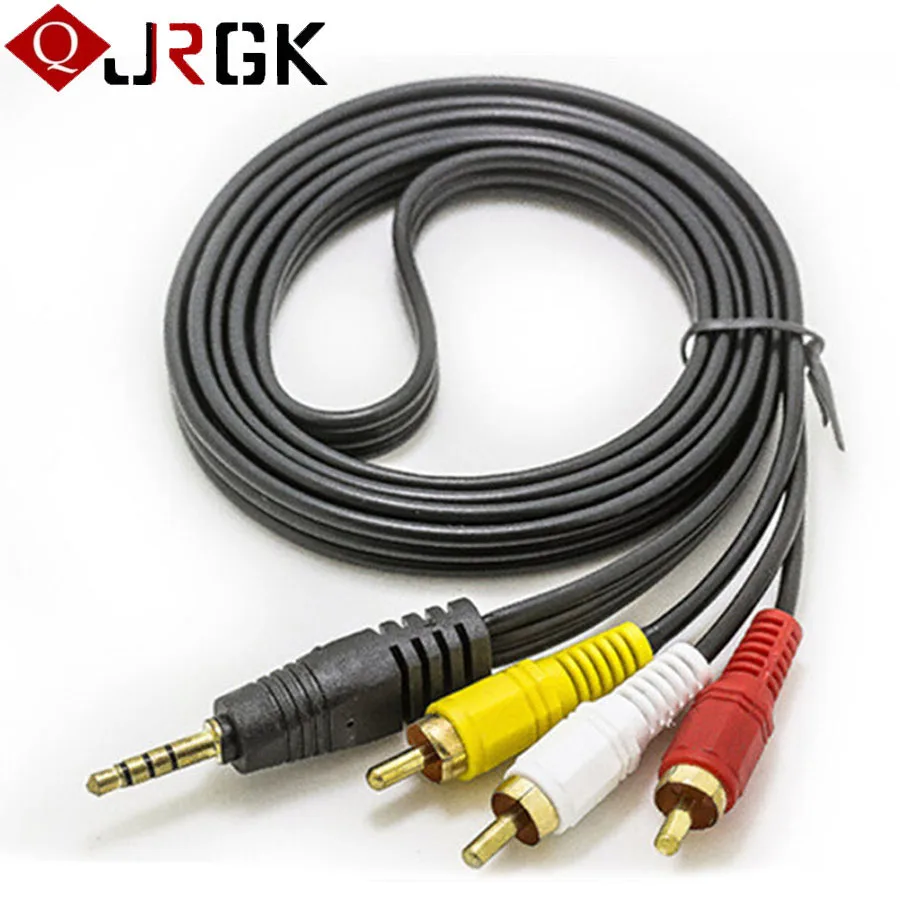 RCA Cable 3.5mm Jack To 3RCA Audio AV Cables Male To Male AUX Cable