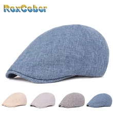 RoxCober мужчины женщины хлопок белье плоский Кепки вводной Открытый путешествия береты кепка газетчика Кепка шляпа в стиле Гэтсби осунувшийся Блиндер шляпы 156