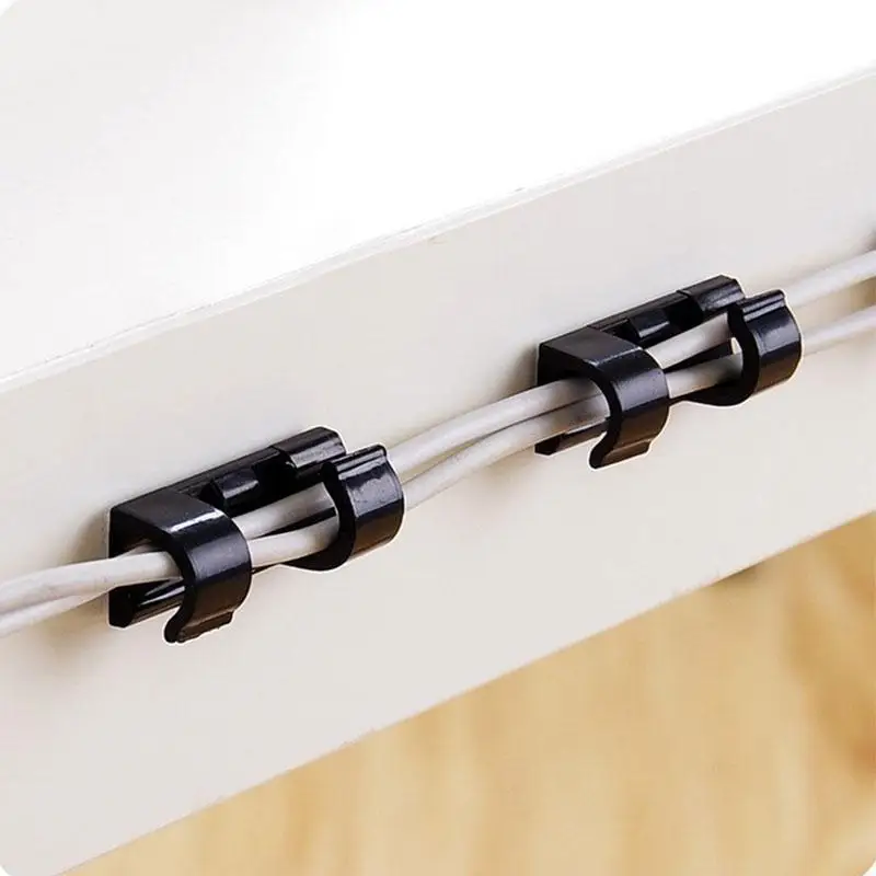 

Plastic Clips Cable Clip ABS Wire Clamp Fixing Self-Adhesive 20pcs Mini Organization