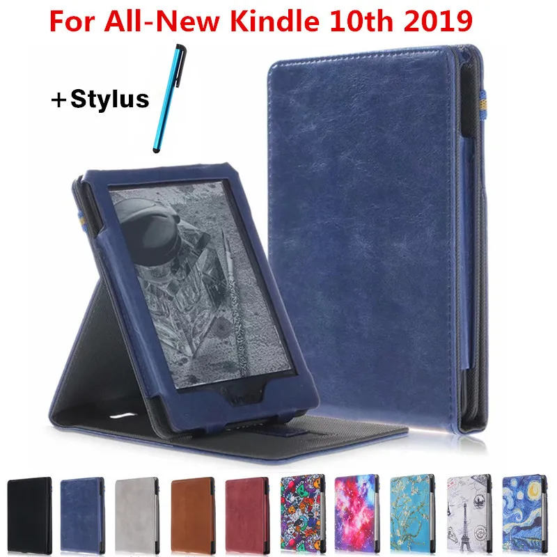 

Smart Case For Amazon All-New Kindle 2019 10th Generation PU Leather Stand Cover Fundas For Kindle 2016 8th Generation 6"+Stylus