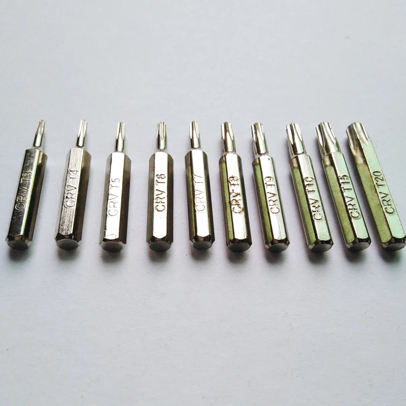 Набор из 10 частей хромированной ванадиевой стали Torx Bit Driver включает в себя T3 T4 T5 T6