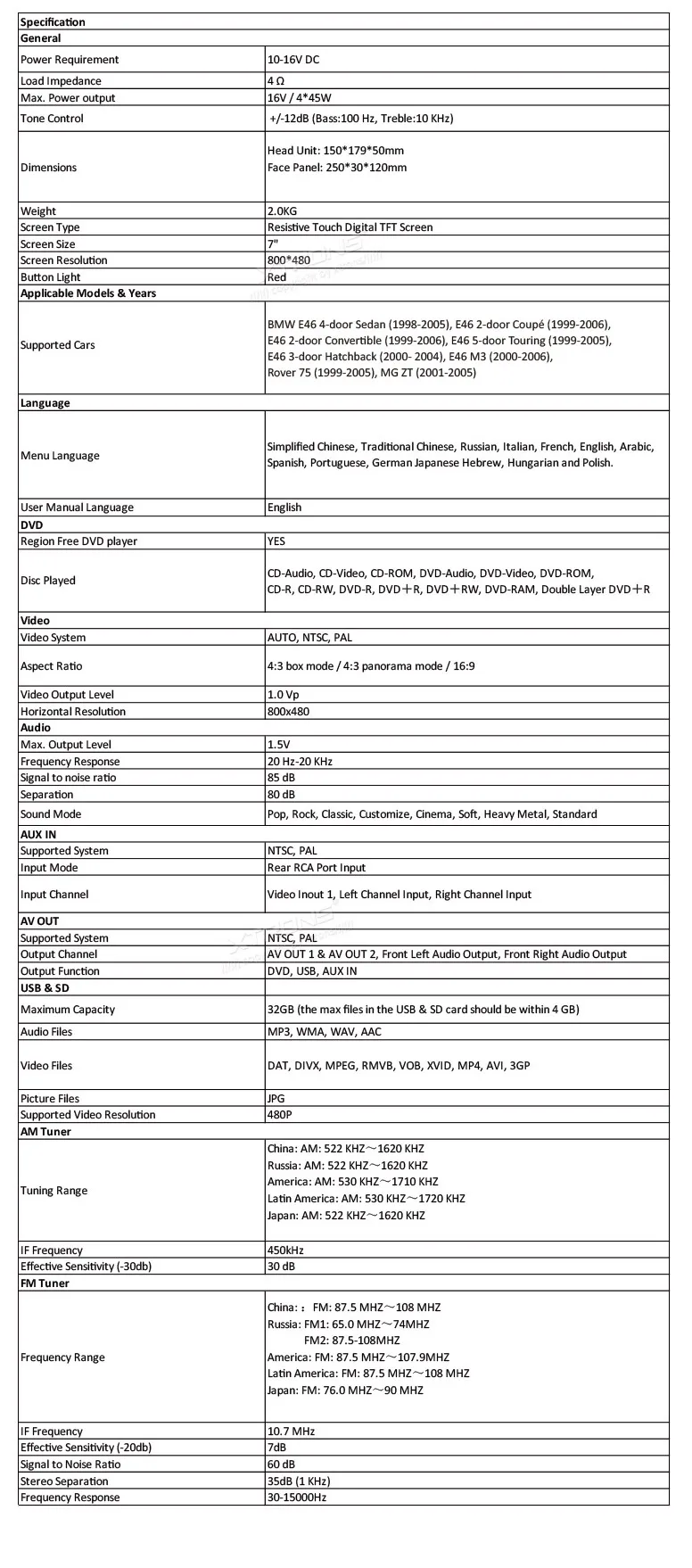 Top XTRONS 7 inch Car DVD Player 2 din Radio DAB+Canbus GPS Navigation For BMW E46 / Rover 75 1999-2005 / MG ZT 2001 2002 2003- 2005 19