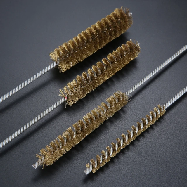 30cm Length Copper Wire Bristle Long Handle Pipe Tube Metal Brush