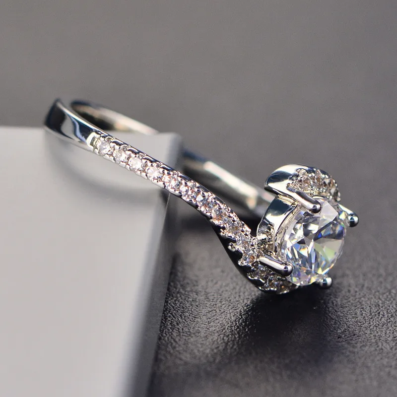 Unique Product Crystal 585 White Gold Color Vintage Anel Crown Ring Women Wedding Accessories Shine Crystal Jewelry Gift DR49 (8)