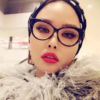 

OculOsoak 2019 New Cat Eye Glasses Frame Women Brand Designer Optical Eyeglasses Ladies Fashion Retro Clear Glasses