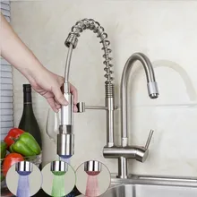 Новейший кухонный кран медный, два spouts, Смеситель латунный кран, пружинный кухонный кран