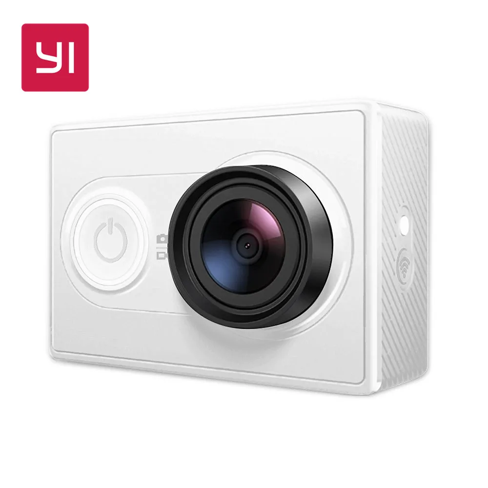 YI 1080P Action Camera White 16.0MP 155 degree Ultra-wide Angle Lens 60/30fps 3D Noise Reduction Mini Sport Camera Built-in WiFi