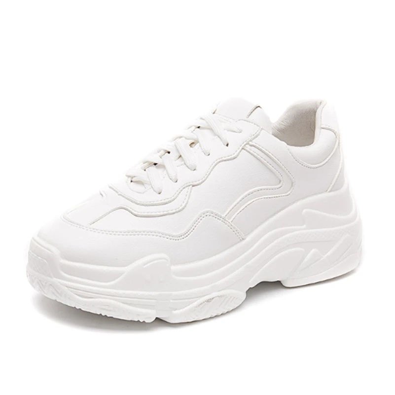 Comprar Zapatos blancos de primavera y otoño 2018, zapatos informales para niñas, suelas cómodas de moda para mujer.