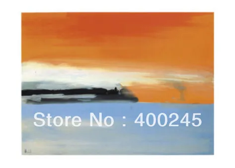 Hand painted Abstract art modern oil painting Seaside Railway Line in the Setting Sun By Nicolas De Stael Canvas for Room Decor | Дом и сад