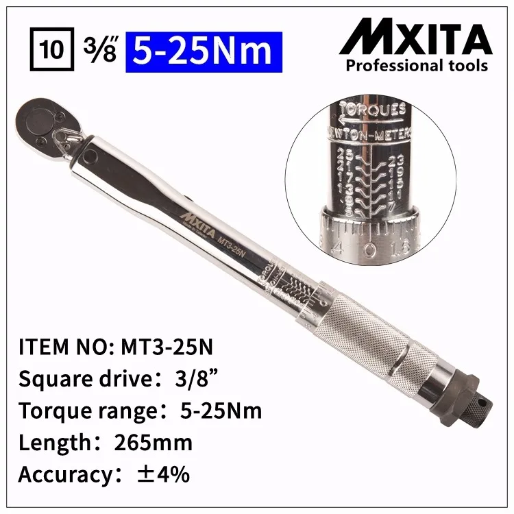 MXITA 1/4 дюйма 1-25NM нажмите ключ с регулируемым крутящим моментом набор инструментов для ремонта велосипеда гаечный ключ набор ручных инструментов