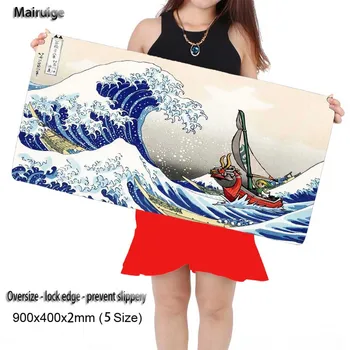 

Mairuige Wind Wave Free Shipping Large Game 900*400*3mm DIY Picture with Edge Locking Gaming Speed Mouse Mat for CSGO Dota LOL