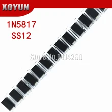 100 шт./лот SMA 1N5817 SS12 smd 1A 20 V DO-214AC IN5817 диод Шоттки